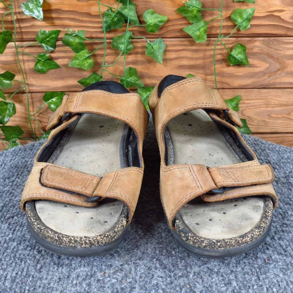ECCO Cosmo Women Walking Sandals Size 39 8-8.5 Outdoor Comfort Tan Leather